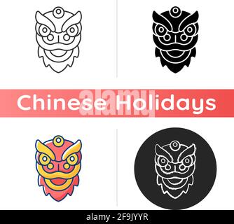 Dragon dance icon Stock Vector