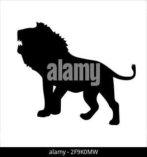 black lion silhouette zodiac vector illustartion isolated on white Stock Vector