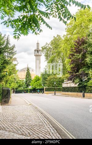 July 2020. London. London Central Mosque, Regents park in London, England, Stock Photo