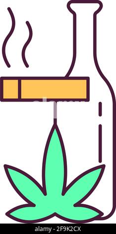 Bad habits RGB color icon Stock Vector