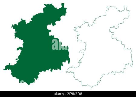 Belagavi district (Karnataka State, Republic of India, Belgaum division) map vector illustration, scribble sketch Belgaum map Stock Vector