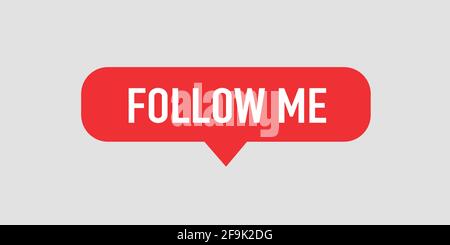 Follow me. Red Button on white background. Vector Stock Vector