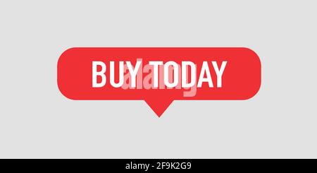 Buy today flat design vector button isolated on white Stock Vector
