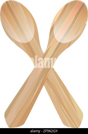 ice cream spoons made from wood, summer,sweets,dairy products concept, vector illustration Stock Vector