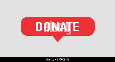 Red Donate web button isolated on white. Stock Vector