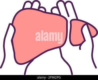 Liver diseases treatment RGB color icon Stock Vector