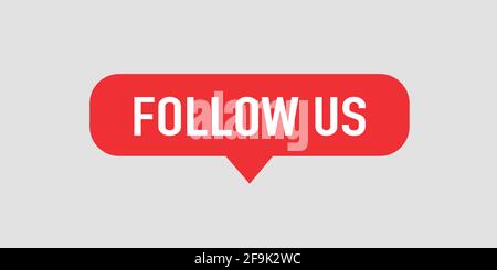 Button Follow us on white background. Vector illustration Stock Vector