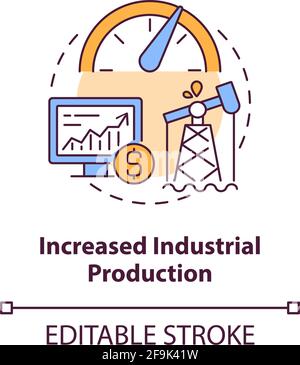 Increased industrial production concept icon Stock Vector
