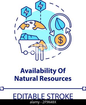 Natural resources availability concept icon Stock Vector