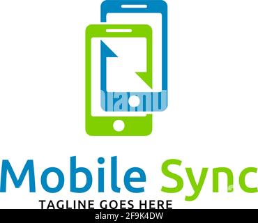 Logo Deisgn Vector Mobile Sync Stock Vector