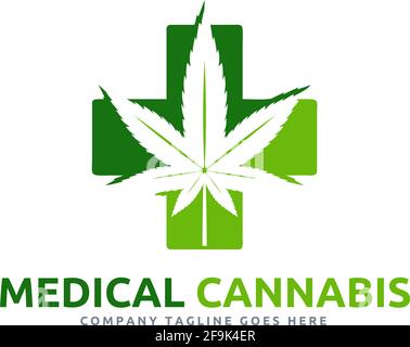 Logo Deisgn Vector Medical Cannabis Stock Vector