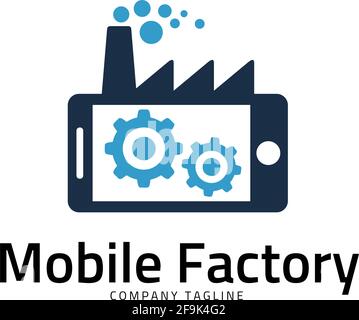 Logo Deisgn Vector Mobile factory Stock Vector