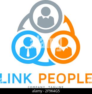 Logo Deisgn Vector Link People Stock Vector