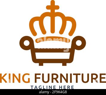 Logo Deisgn Vector King Furniture Stock Vector