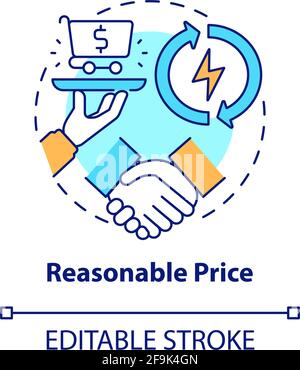 Reasonable price concept icon Stock Vector