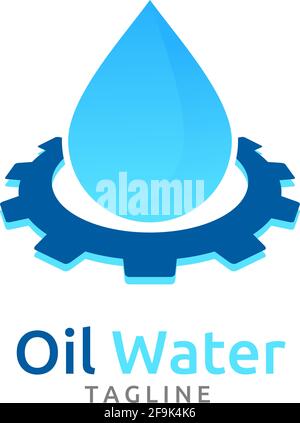 Logo Deisgn Vector Oil Water Stock Vector