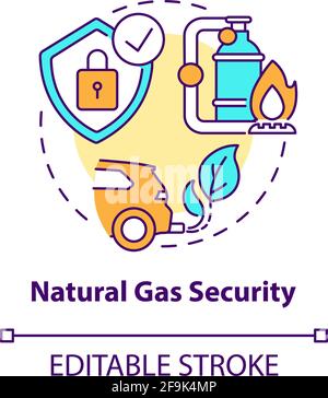 Natural gas security concept icon Stock Vector