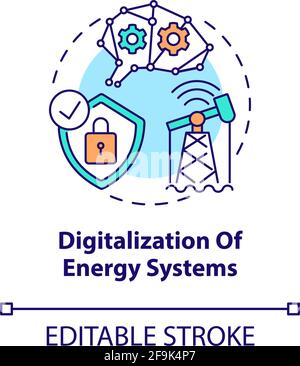 Energy systems digitalization concept icon Stock Vector