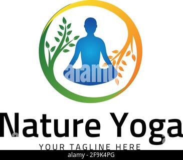 Logo Deisgn Vector Nature Yoga Stock Vector