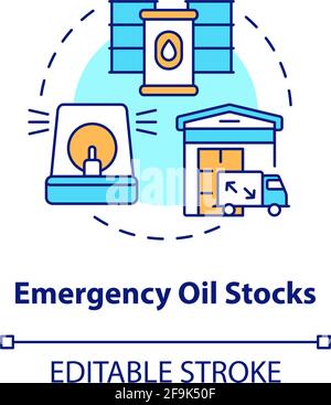 Emergency oil stocks concept icon Stock Vector