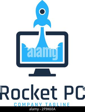 Logo Deisgn Vector Rocket PC Stock Vector