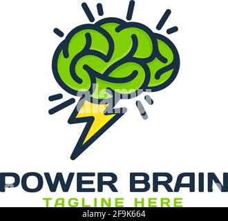Logo Deisgn Vector Power Brain Stock Vector