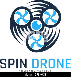 Logo Deisgn Vector Spin Drone Stock Vector