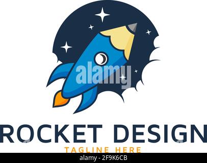 Logo Deisgn Vector Rocket Stock Vector