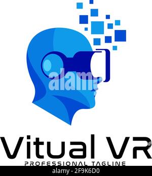Logo Deisgn Vector Vitual VR Stock Vector