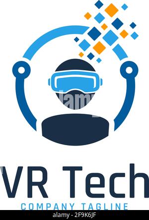 Logo Deisgn Vector VR Tech Stock Vector