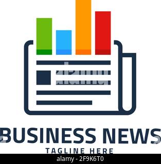 Logo Design Vector Business News Stock Vector