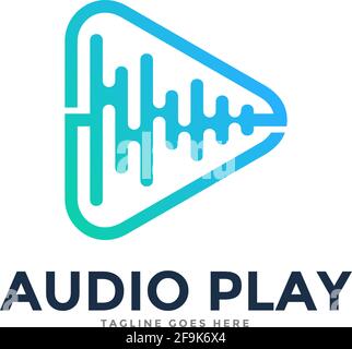 Logo Design Vector Audio Play Stock Vector
