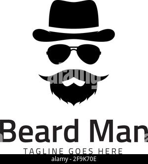 Logo Deisgn Vector Beard Man Stock Vector
