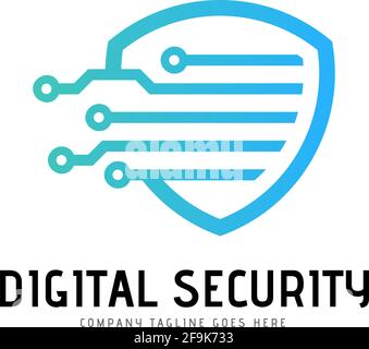 Logo Deisgn Vector Digital Security Stock Vector