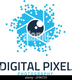 Abstract digital pixel logo design Stock Vector Image & Art - Alamy