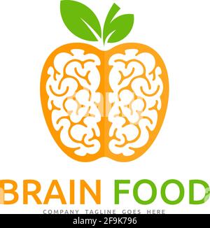 Logo Deisgn Vector Brain Food Stock Vector