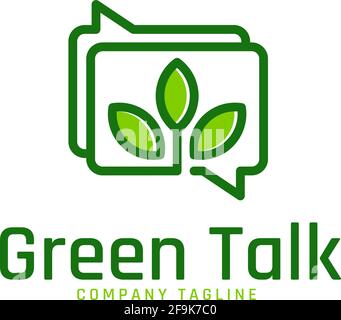 Logo Deisgn Vector Green Talk Stock Vector
