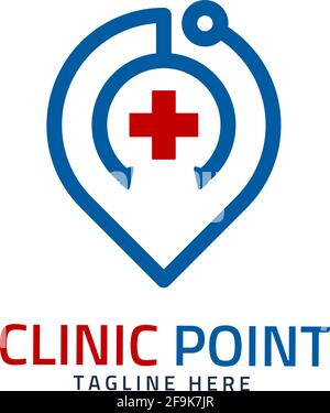 Logo Deisgn Vector Clinic Point Stock Vector