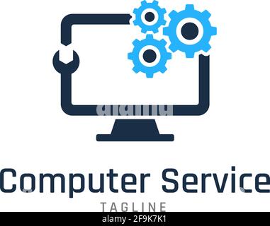 Logo Deisgn Vector Computer Service Stock Vector