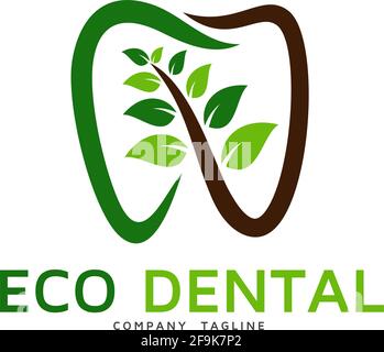 Logo Deisgn Vector Eco Dental Stock Vector