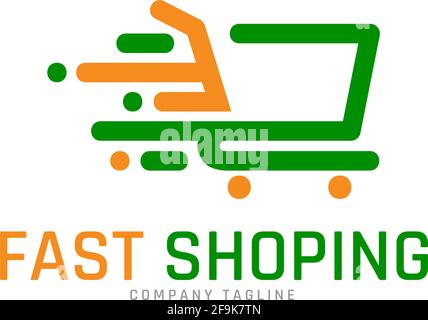 Logo Deisgn Vector Fast Shopping Stock Vector