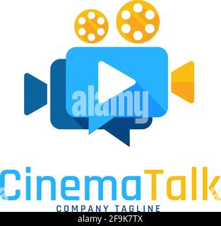 Logo Deisgn Vector Cinema Talk Stock Vector