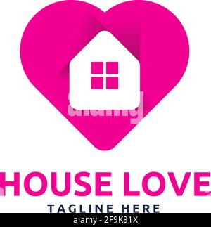 Logo Deisgn Vector house love Stock Vector