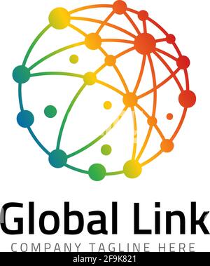 Logo Deisgn Vector Global Link Stock Vector