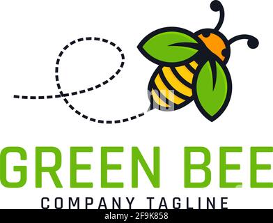 Logo Deisgn Vector Green Bee Stock Vector