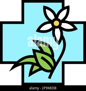 flower natural homeopathy medicine color icon vector illustration Stock Vector