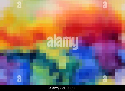 Abstract multicolored background from squares. Rainbow mosaic. Vector illustration Stock Vector