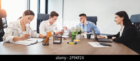 Business people working together. Business meeting in boardroom. Stock Photo