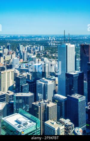 Toronto downtown district, aerial view, Canada Stock Photo