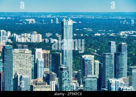 Toronto downtown district, aerial view, Canada Stock Photo